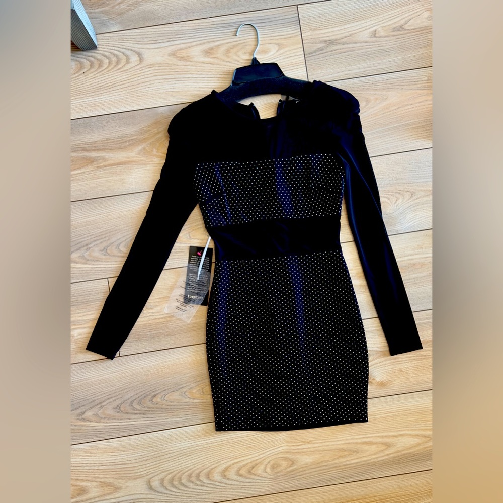Bebe, black mini dress